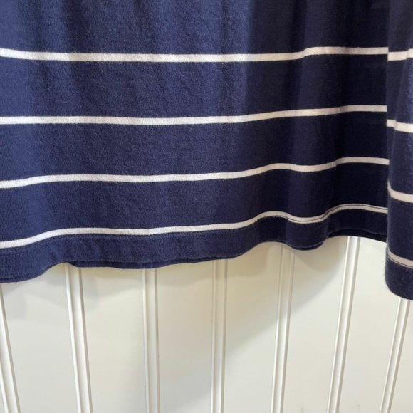 Old Navy Shirt Women's Large Blue White Stripe Eyelet Neckline Tank Top - Picture 5 of 8